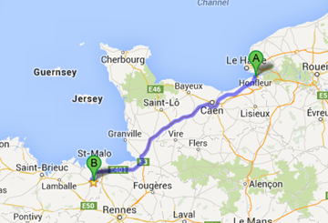 Driving from Honfleur to Dinan (233km)